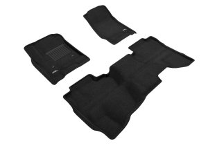 Chevrolet Silverado Floor Mats - Front and Rear - 3D MAXpider - Elegant - Black - `14-`18